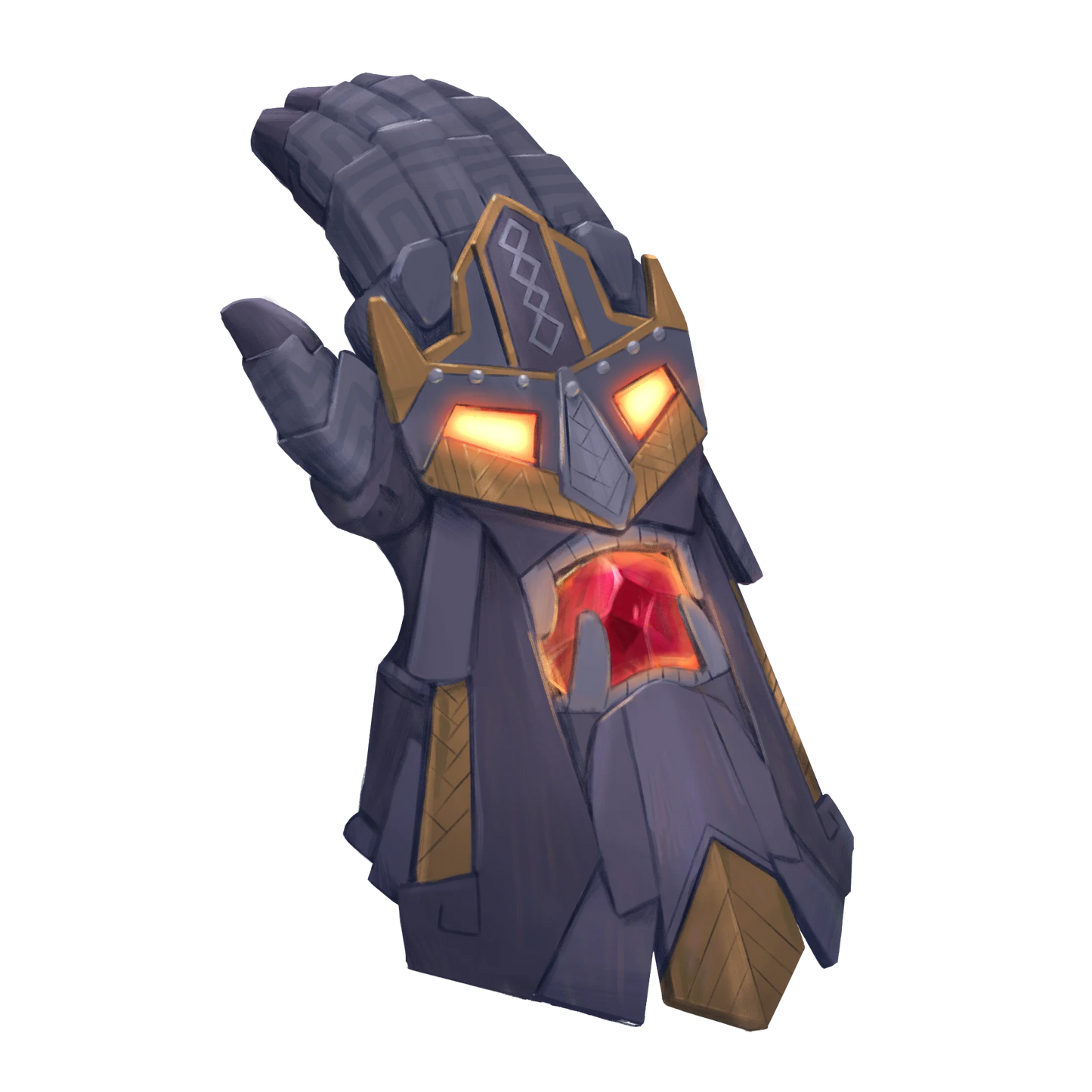 The Cinderclaw Gauntlet, an armored glove with a glowing red gem set into its center.