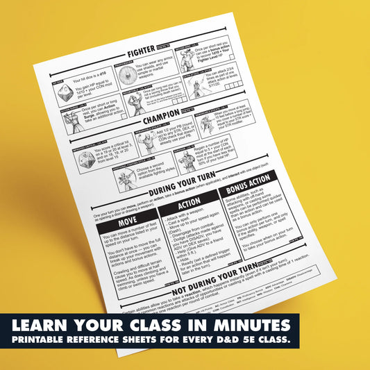 Class Cheat Sheets For D&D 5e (2014)