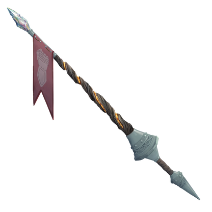 A lance which a shaft made from fiend wood which glows with infernal power. The tip of the lance is a crystal that shifts into multiple color as it moves. 